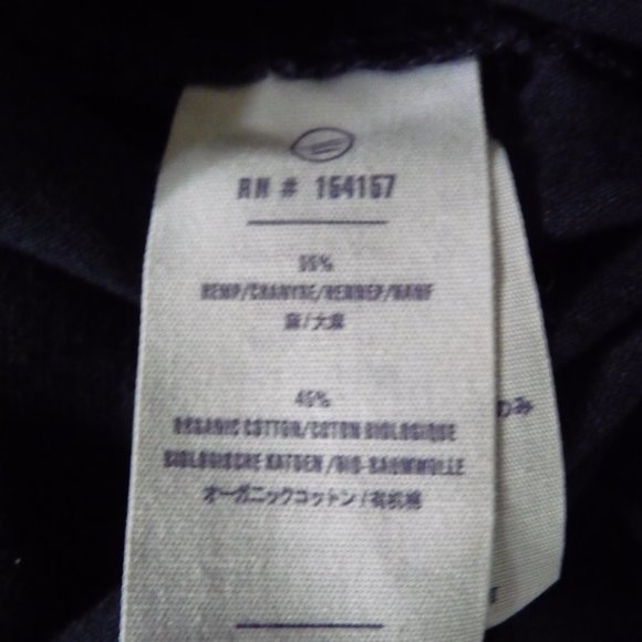 UNITED BY BLUE MEN  NAVY ORGANIC COTTON HEMP BUTTON DOWN LONG SLEEVE SHIRT LARGE - Picture 5 of 5